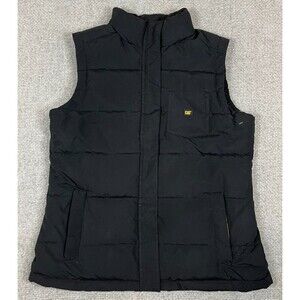 CAT Caterpillar Puffer Vest Jacket Black Men's Large Outdoor Warm Workwear